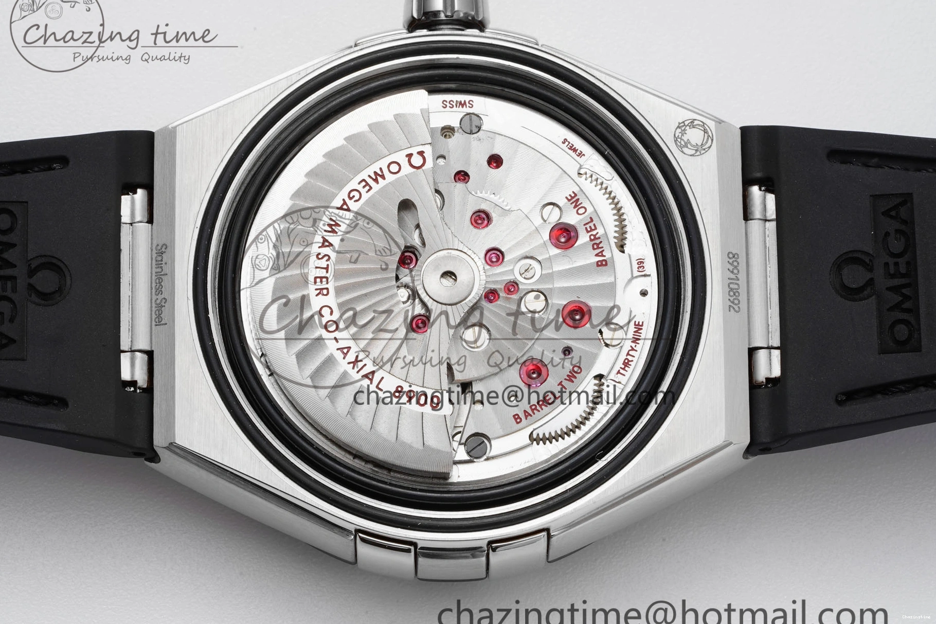 0403 GoAnywhere Constellation Black Ceramic SS 8F 1:1 Best Edition White Textured Dial on Black Gummy Strap A 7803